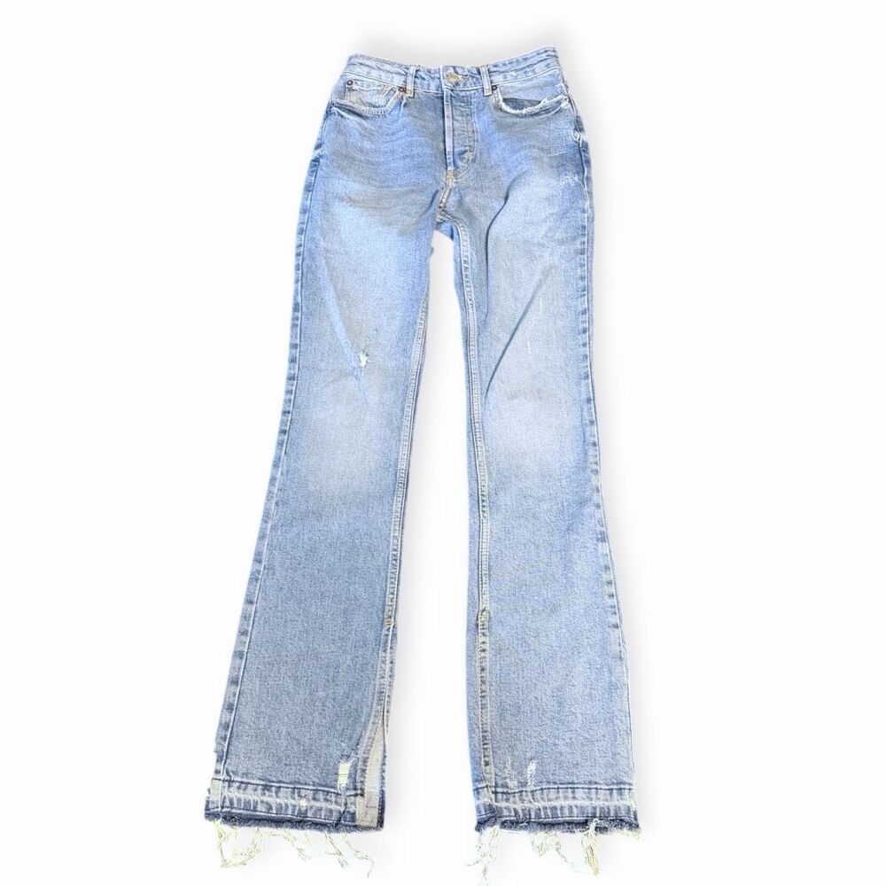 WE THE FREE Women’s Light Wash Raw Hem Flare Jeans Size 26